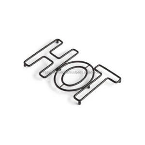 Modern and Unique Antique Cast Iron <b>Trivet</b> Iron <b>Metal</b> White Powder Coated Heart Shape Custom Logo Round Pad for Table - Product Image 5