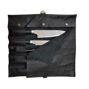 Leather Kitchen <b>tool</b> <b>Roll</b> With 5 Pockets Nylon Lining Button Closure <b>Tool</b> Bag For Chef kitchen <b>tool</b> Storage - Product Image 1