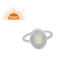 Natural Ethiopian <b>Opal</b> Gemstone Fine 925 Sterling <b>Silver</b> Handmade Ethnic <b>Ring</b> Jewelry Manufacturer - Product Image 1