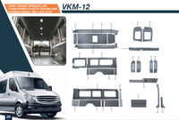 Kits intérieurs durables en plastique ABS pour minibus TRANSIT HIGH GLASS LINE, avec turbine de plafond d'origine et climatisation, modèle 3 15M3 VKM