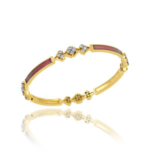 Personalized 925 <b>Sterling</b> <b>Silver</b> <b>Bracelet</b> with CZ Enamel New 18K Gold Plating Fine Bangle for <b>Women</b> - Product Image 1