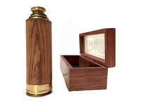 Télescope pirate fait à la main en laiton verni, 16 pouces, avec couvercle en bois et en verre, 5 plis, jouet unique, cadeau