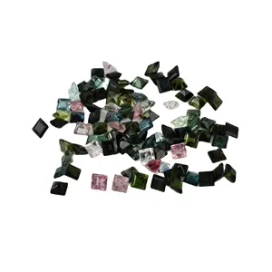 beautiful natural square shape 4 mm multi tourmaline