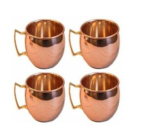 Ensemble de 4 tasses à eau de Moscou en cuivre martelé faites à la main, taille personnalisée, au meilleur prix en Inde - Product Image 2
