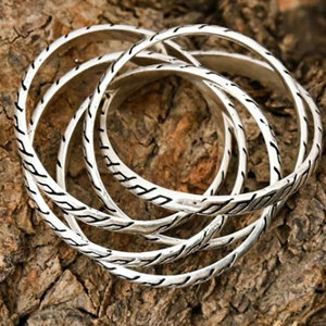 Anillo de boda ruso clásico de 5 bandas, brazalete hecho a mano, joyería de plata de ley 925, precio de fábrica al por mayor - Product Image 1