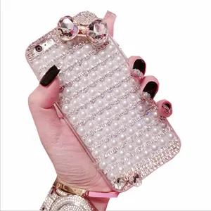 Handmade case for lady Diamond pearl phone case cell phone back cover for samsung note10 A10 A30 A50 A70 A10S A20S