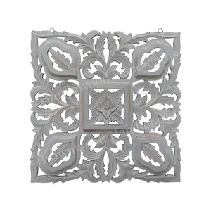 Wholesale Supplier of MDF Hand Carved Square Shape Wall Decorative Panel | Wooden Carved Wall Mandala at Very Cheap Price
