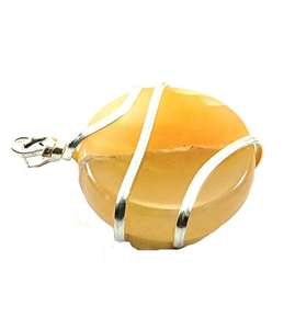 Haute qualité jaune aventurine plat rond fil enroulé pendentif Style classique Quartz cristal pierres précieuses collier pierre de guérison - Product Image 2