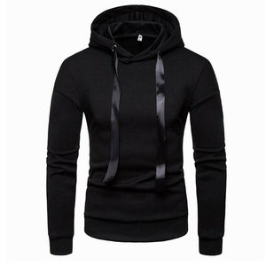 Sudadera con Capucha de Manga Larga para Hombre, Negra, con Logotipo Personalizado Bordado, 100% Algodón Ecológico, Talla XS, OEM, Invierno - Product Image 5