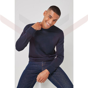 Pull ras du cou à manches longues unisexe Sweat-shirt d'hiver Vente en gros Logo imprimé sur mesure Polaire en coton uni blanc noir - Product Image 4
