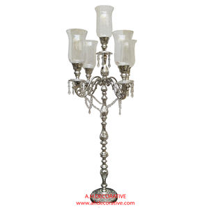 Wedding Candelabra with Crystal Votives & Drops for Wedding Decoration Party centerpiece Luxury <b>Tall</b> Handmade Candelabra - Product Image 6