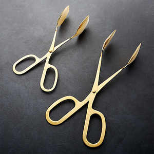 High Quality Eco-Friendly <b>Metal</b> Scissors <b>Tongs</b> Cutlery Set for Salad Serving for Hotels and Kitchens Available for Wholesale - Product Image 1