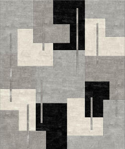 Alfombra de seda de bambú moderna hecha a mano 2023, diseño tibetano, técnica de pila cortada, juego de alfombra de área con patrón abstracto de felpa, sala de estar para el hogar - Product Image 2