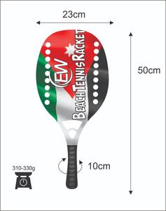 Raquetas de Tenis y Playa Hechas a Medida, Cara de 20 mm, Peso de 320-340 g, Longitud de 50 cm, Empuñadura de Fibra de Carbono, Red de Fibra de Vidrio y Carbono - Product Image 1