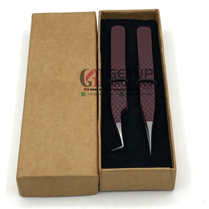 แหนบต่อขนตา45องศาเคลือบผงสีน้ำตาลพร้อมโลโก้ตามสั่งของคุณเอง - Product Image 1