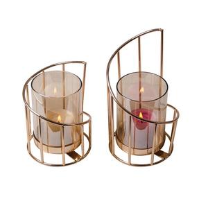 ชุดเชิงเทียนสามขนาดในเชิงเทียนทองเหลืองสีทองสำหรับงานแต่งงานและงานอีเวนต์ - Product Image 2