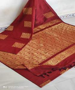 Banarasi Soie Jacquard Saree avec Chemisier Femmes Porter Dames Fête Festival Usage Quotidien Doux Coton Soie Sari En Gros Bas Prix Alphanumero - Product Image 5