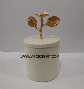 Bol à couvercle d'orchidée or et blanc Nouveau bol de service décoratif au design attrayant pour les accessoires de cuisine à la maison au prix le plus bas - Product Image 3