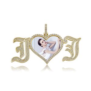 Personalizzato ghiacciato ti <span class=keywords><strong>amo</strong></span> bolla iniziale cuore memoria foto ciondolo collana di moda accessorio - Product Image 5