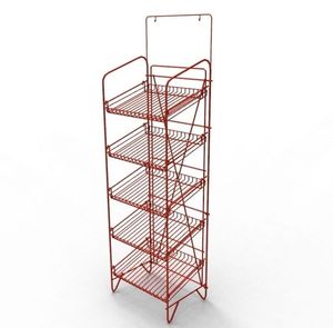 Estante de alambre de metal rojo de doble nivel con organización mejorada - Product Image 1