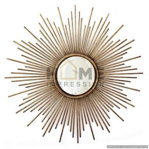 Nouveauté Miroir de décoration mural de luxe en métal tournesol classique Miroir de designer fait à la main à vendre au meilleur prix - Product Image 2