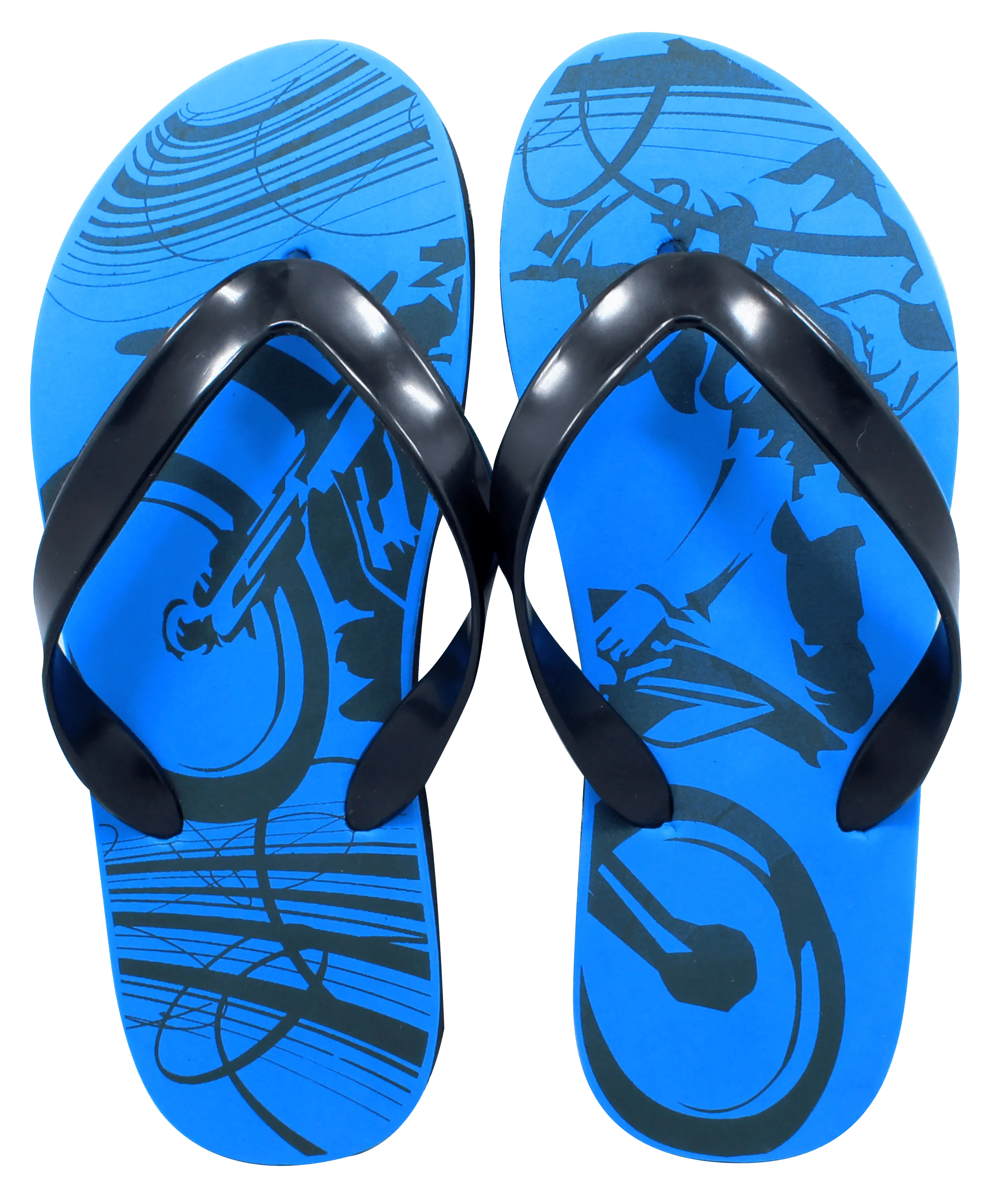 Chinelo de eva estampado personalizado, sandália barato com logotipo m0853 azul/preto