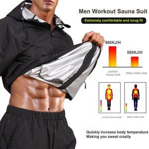 Wholesale Speed Up Weight Loss Running Fitness Hot <b>Sauna</b> Sweat Jacket Silvery <b>Sauna</b> <b>Suits</b> - Product Image 4