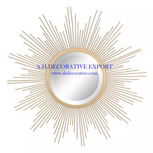 Miroir mural décoratif rond de luxe pour la décoration de Noël Miroir mural Sunburst en métal de haute qualité pour le salon - Product Image 6