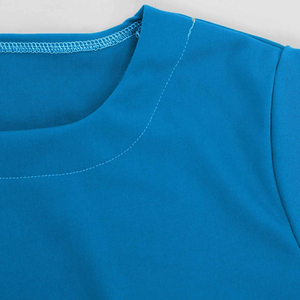 Femmes manches courtes col rond hauts couleurs unies travail infirmière uniforme gommage T-Shirts uniformes d'hôpital - Product Image 5