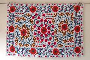 Sofá decorativo bordado a mano hecho en la India, para colgar en la pared de Suzani, ropa de cama de playa Bohemia, colcha festiva - Product Image 2