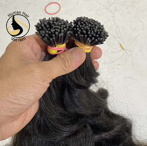Fussion-queratina italiana, puntas de queratina onduladas, Punta rizada, cabello ruso Remy, plano, extensión de cabello de Punta u i, venta al por mayor - Product Image 4