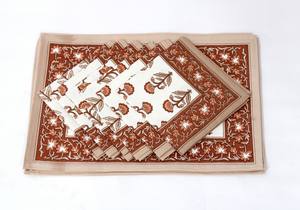 New Arrival Handprinted Cotton Napkins Set Met Set Home Decor Textiles Table Mat Napkins - Product Image 5