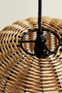 Lustre artisanal antique de luxe du fabricant du Vietnam abat-jour bambou naturel/rotin pendentif transparent européen français - Product Image 3