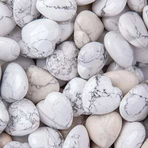 High Quality Polished Howlite <b>Crystal</b> Heart Stones White Howlite Agate Puffy Hearts Beautiful <b>Crafted</b> <b>Craft</b> Items - Product Image 6