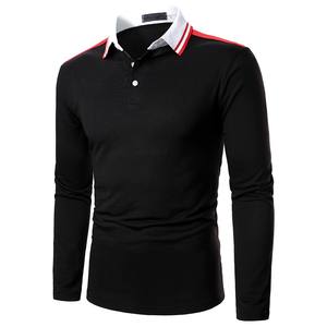 Polo de Golf à manches longues, Logo brodé personnalisé, taille Plus 100% coton, t-shirt unisexe, vente en gros - Product Image 3