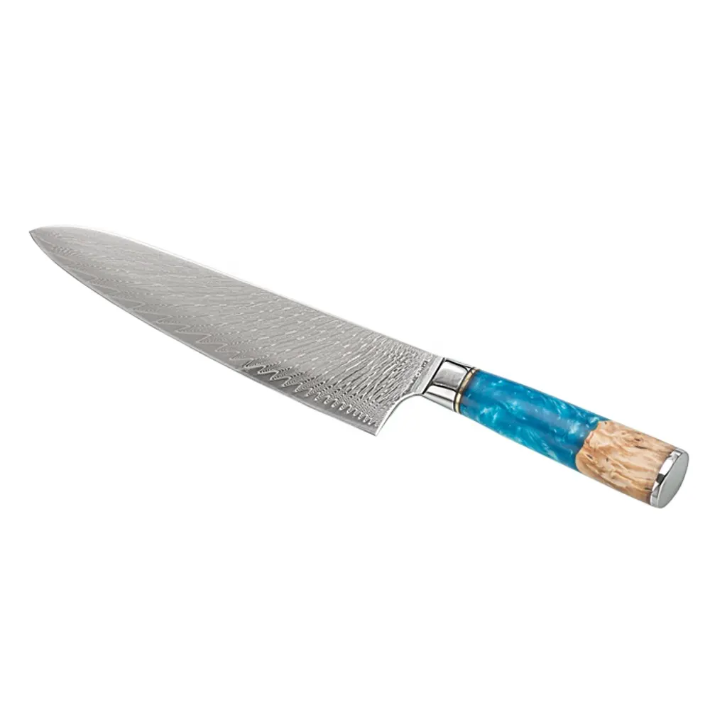 Cuchillo de Chef de acero de Damasco de 9,5 pulgadas japonés VG10 67 capas cuchillo de cocina de Damasco