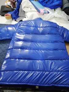 Customizable Men's Blue Puffer <b>Jacket</b> Full Sleeve Stand Collar Washed Technique Plus Size <b>Winter</b> Season Warm Clothing - Product Image 4