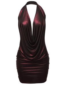 Vestido de Fiesta de Satén de Alta Calidad para Mujer, Diseño Moderno, Cuello Halter, Ajustado, Espalda Descubierta, Antiestático, Antiarrugas - Product Image 3