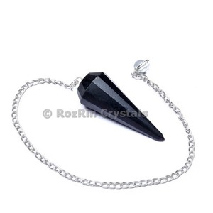 Tourmaline noire 12 pendule à facettes - Product Image 1