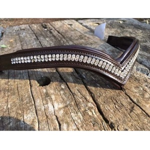 하이 퀄리티 <span class=keywords><strong>2</strong></span> 열 클리어 크리스탈 V 자형 럭셔리 브로우 밴드 정품 가죽 말 제품 - Product Image 2