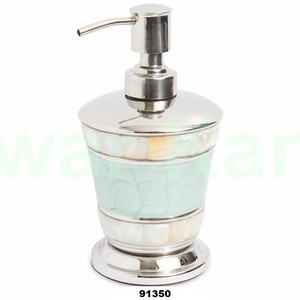 Distributeur de savon liquide en métal émaillé en acier inoxydable Accessoires de salle de bain pour la maison Hôtel Distributeur de pompe à lotion pour lavage à la main - Product Image 1