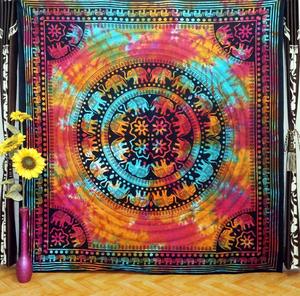 Tie dye éléphant tapisserie bohème Mandala tapisseries Hippie couverture tentures murales art tissu mandala drap de lit plage jeter Art - Product Image 2