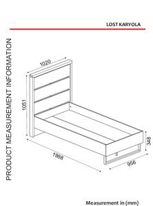 Exclusivo aglomerado de lujo Exclusivo Material de metal de madera perdida Color de nuez de cama individual-90*190 cm de Turkiye Best Seller - Product Image 6