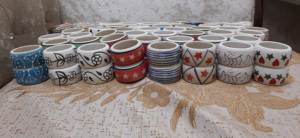 Anneaux de serviette en céramique gravés floraux faits à la main de haute qualité pour les décorations de banquet de mariage et les cadeaux - Product Image 3