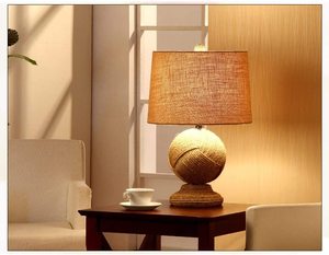 Top Trending Coastal Style Warm White Shade Base Ball Shaped Handicraft Natural <b>Rope</b> Work Decorative Table Desk Lamp Home Decor - Product Image 2