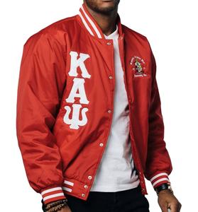 Véritable veste de baseball pour hommes White Rib Varsity Blouson de baseball d'hiver en satin OEM Polyester brodé Patchwork Front - Product Image 1