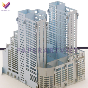 Carte de vœux 3D faite à la main découpée au laser Conception en papier de haute qualité de Marriott Bangkok Meilleur cadeau de vacances au Vietnam - Product Image 3