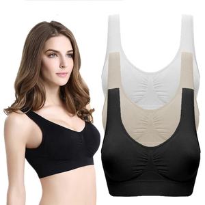Soutien-gorge de Sport Push-Up pour femmes, 95% coton, 5% élasthanne, sans manches, bretelles croisées, rembourré, top Sexy, été - Product Image 1