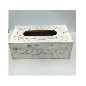 Boîte à mouchoirs de travail en nacre en bois Boîte à papier de soie de forme rectangulaire de taille personnalisée pour une utilisation sur la table à manger - Product Image 1