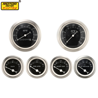 Set Meter Motor Baru 6 Gauge 85mm 52mm Mekanik Dial Hitam Jarum Putih Klasik KMH Universal Otomotif Bersertifikasi CE